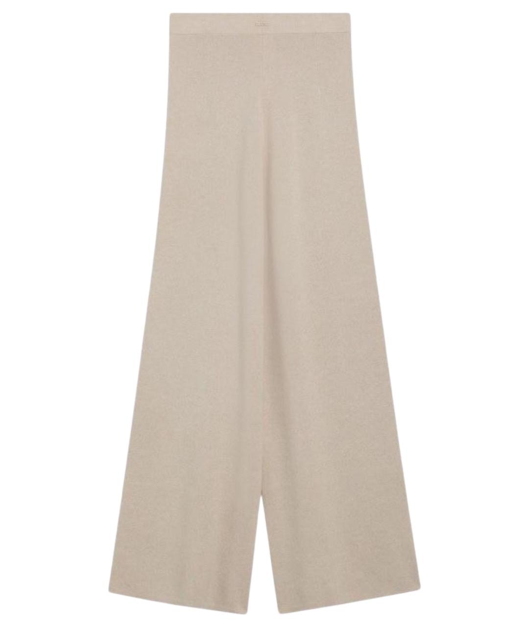 MAX MARA Бежевые шерстяные прямые брюки, фото 2