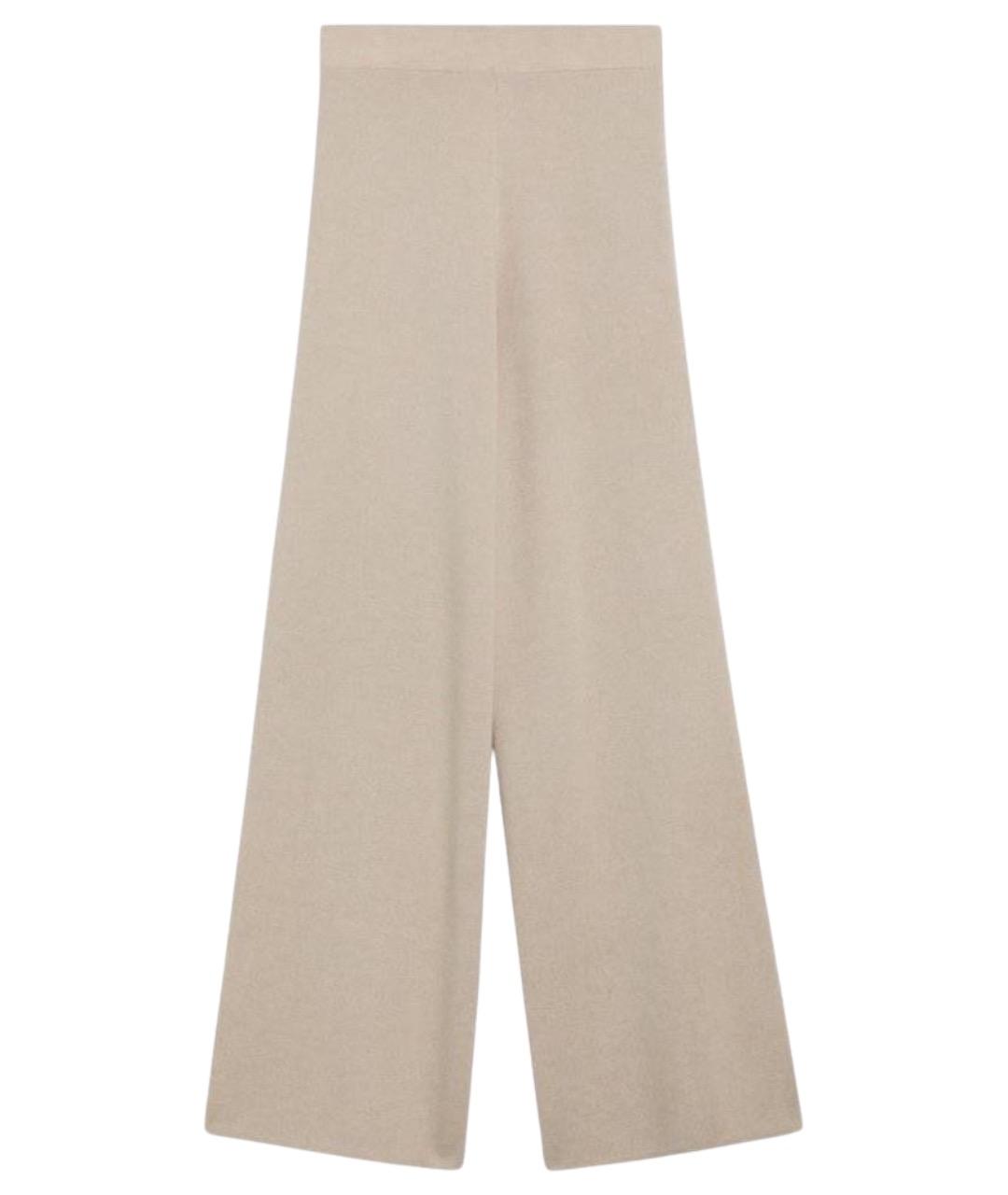 MAX MARA Бежевые шерстяные прямые брюки, фото 1