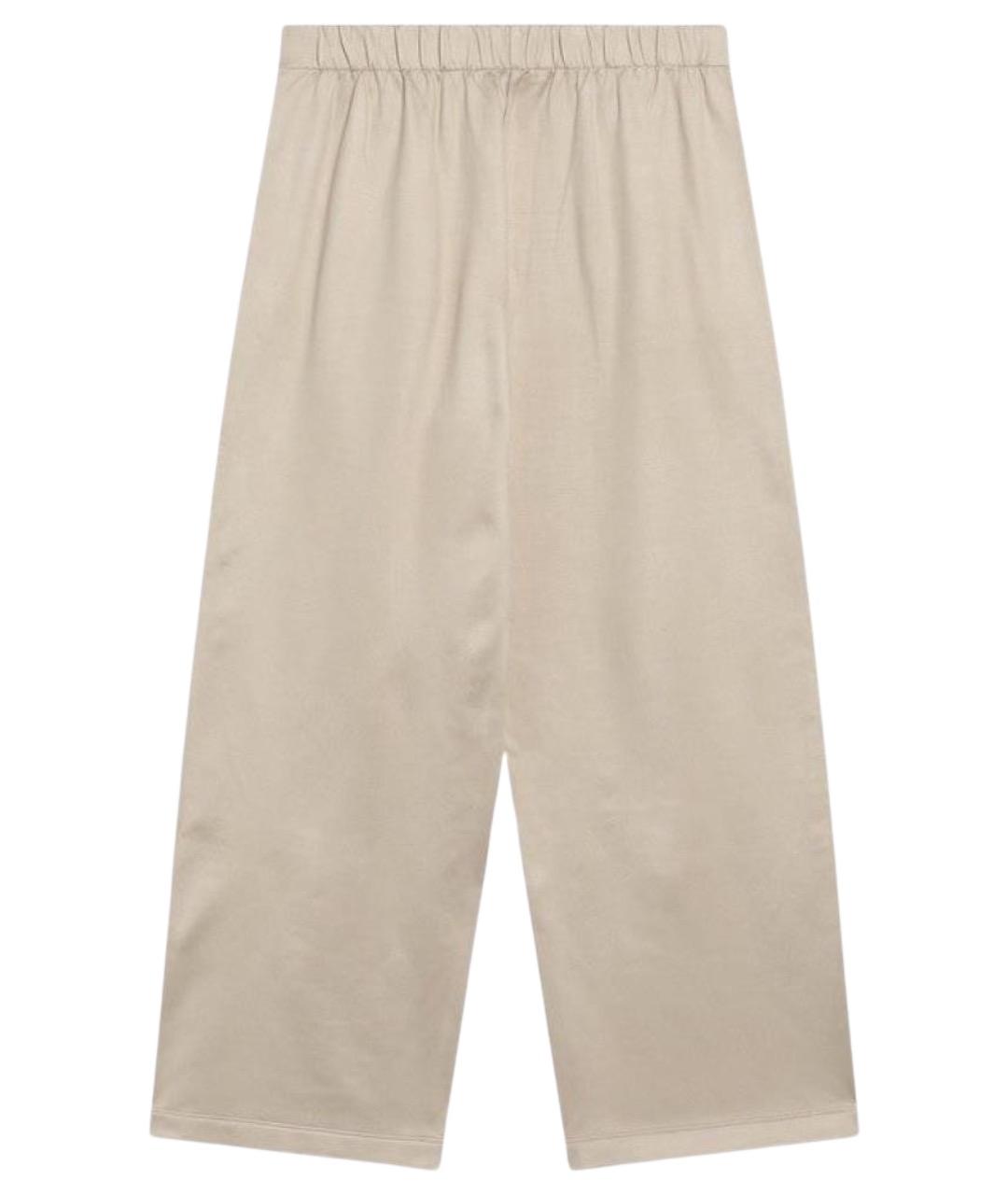 MAX MARA Бежевые шелковые прямые брюки, фото 2