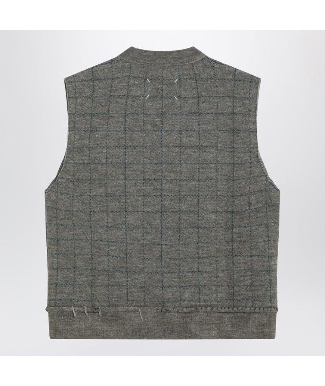 MAISON MARGIELA Хаки шерстяная жилетка, фото 2
