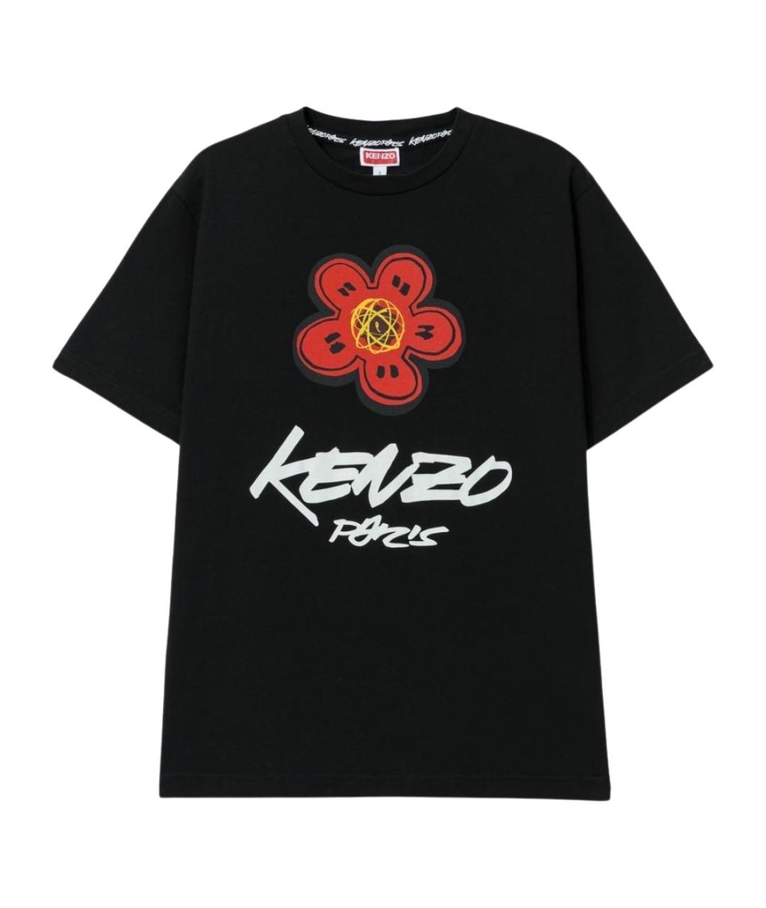 KENZO Черная хлопковая футболка, фото 1