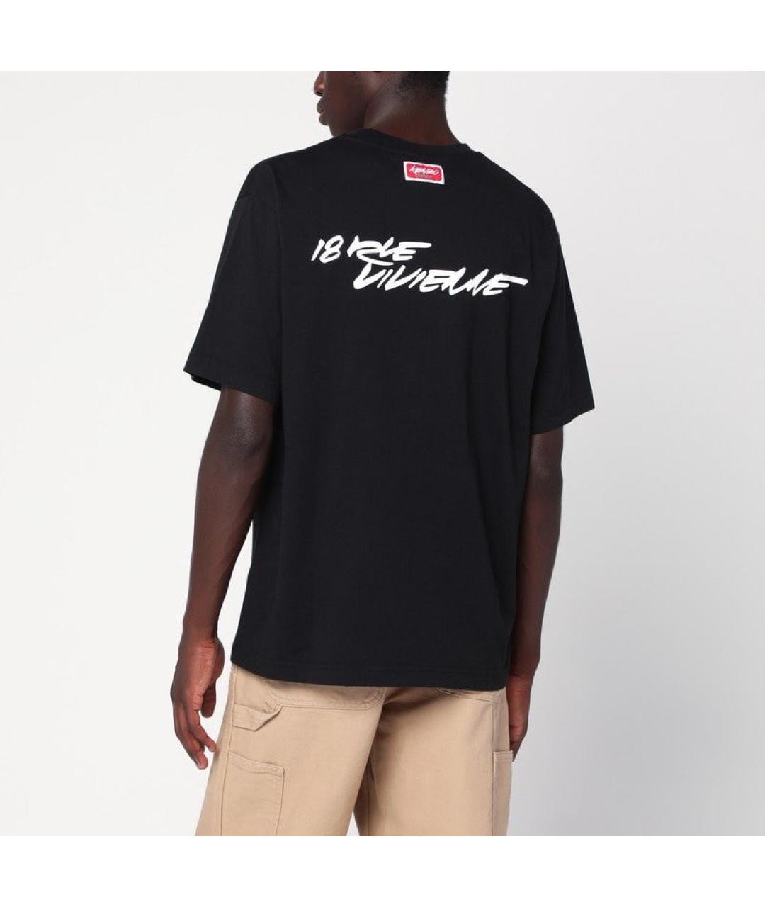 KENZO Черная хлопковая футболка, фото 3