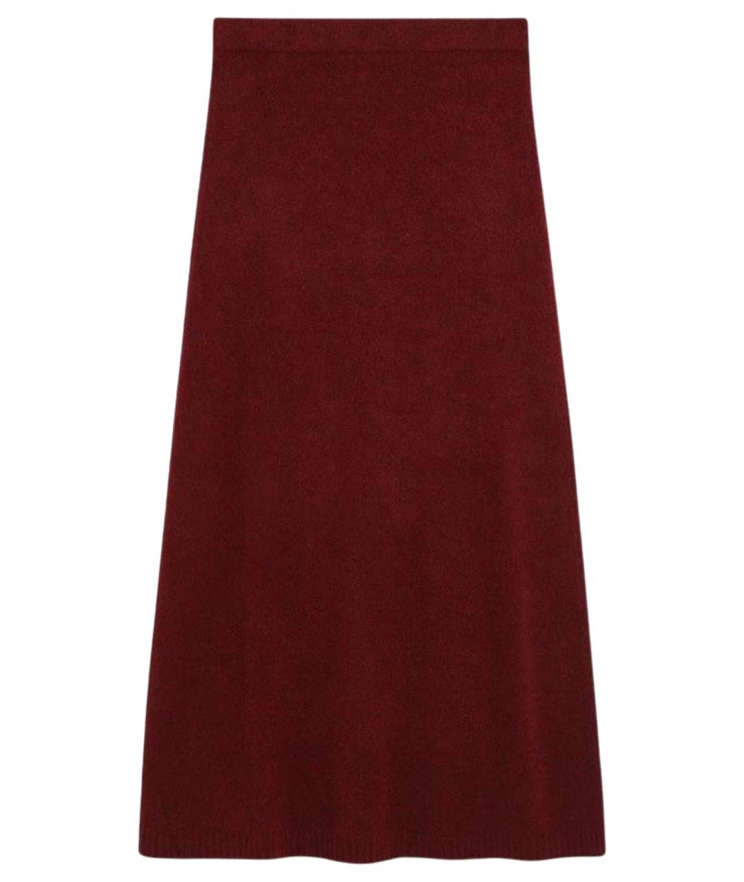 MAX MARA Коричневая кашемировая юбка миди, фото 1