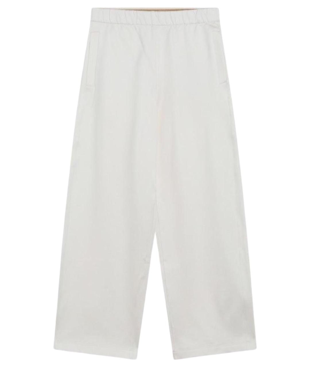 MAX MARA Белые шелковые прямые брюки, фото 1