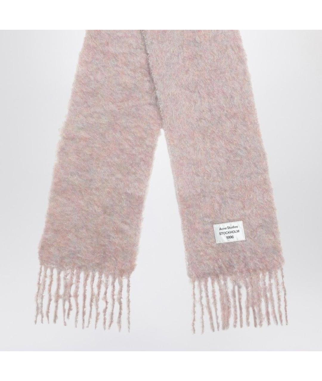 ACNE STUDIOS Розовый шерстяной шарф, фото 2