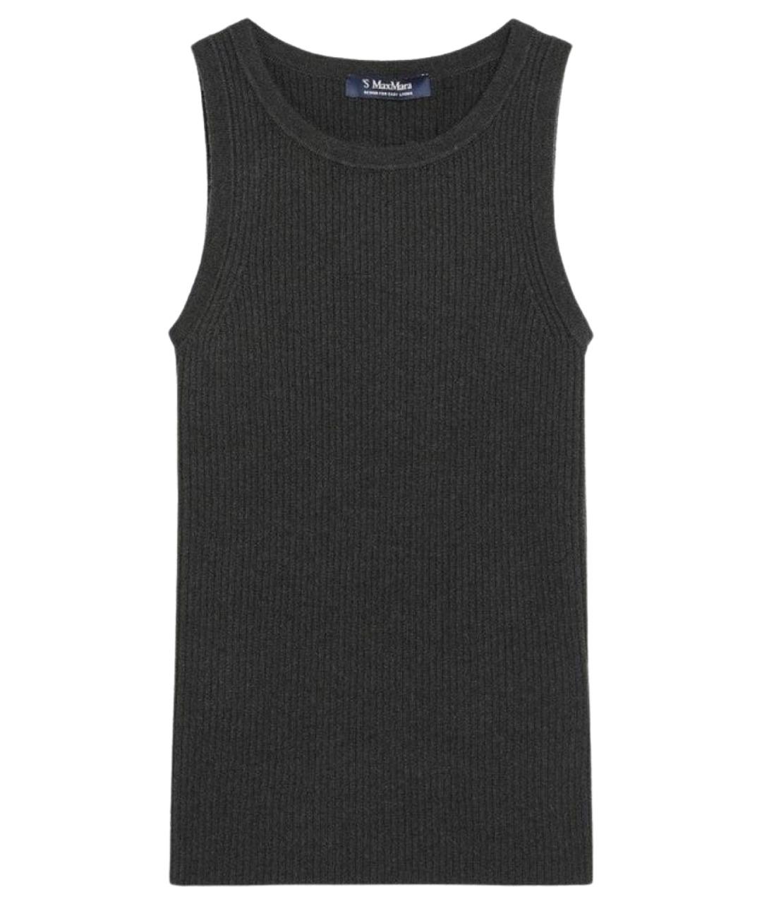 'S MAX MARA Черная шерстяная майка, фото 1