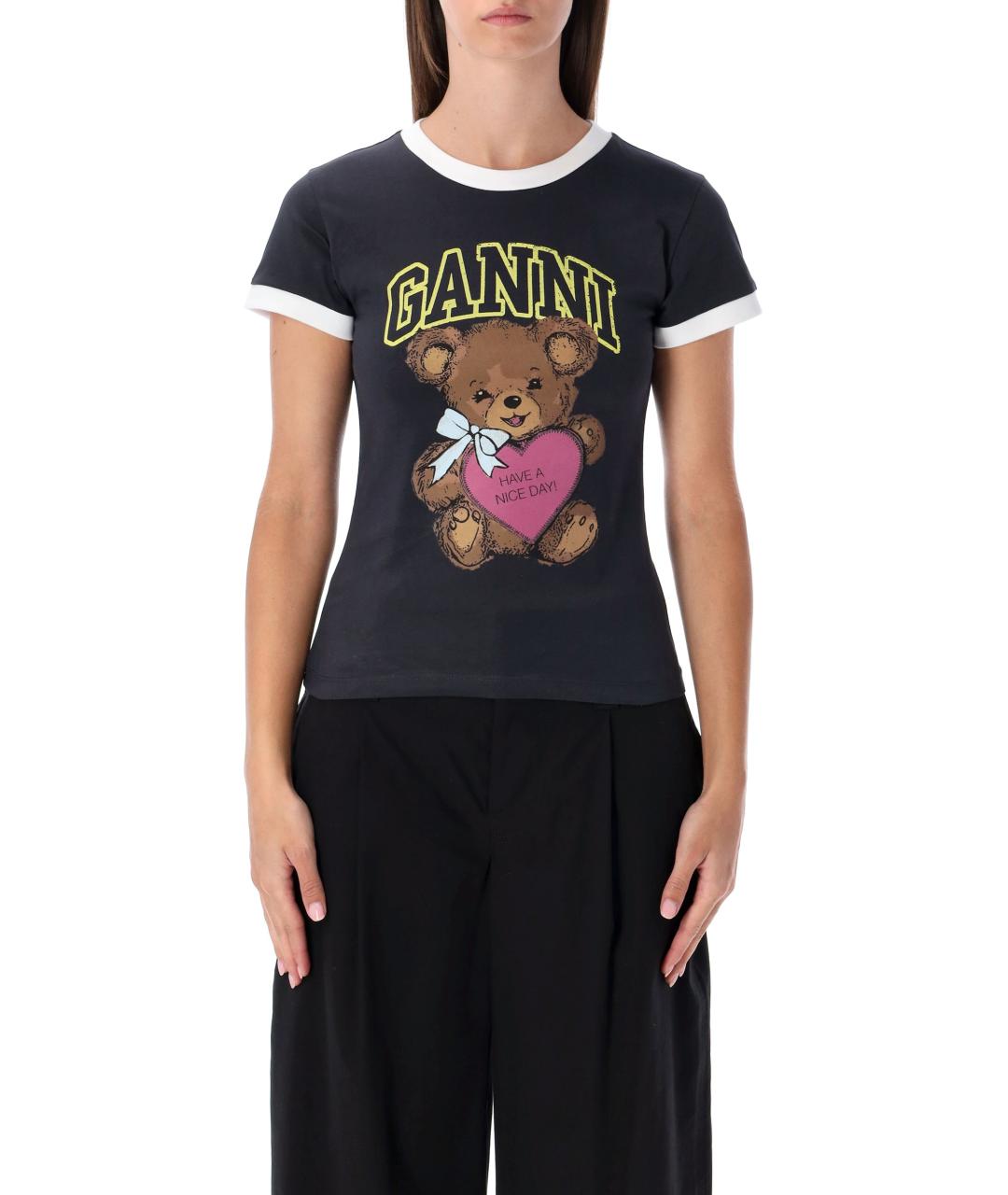 GANNI Хлопковая футболка, фото 2