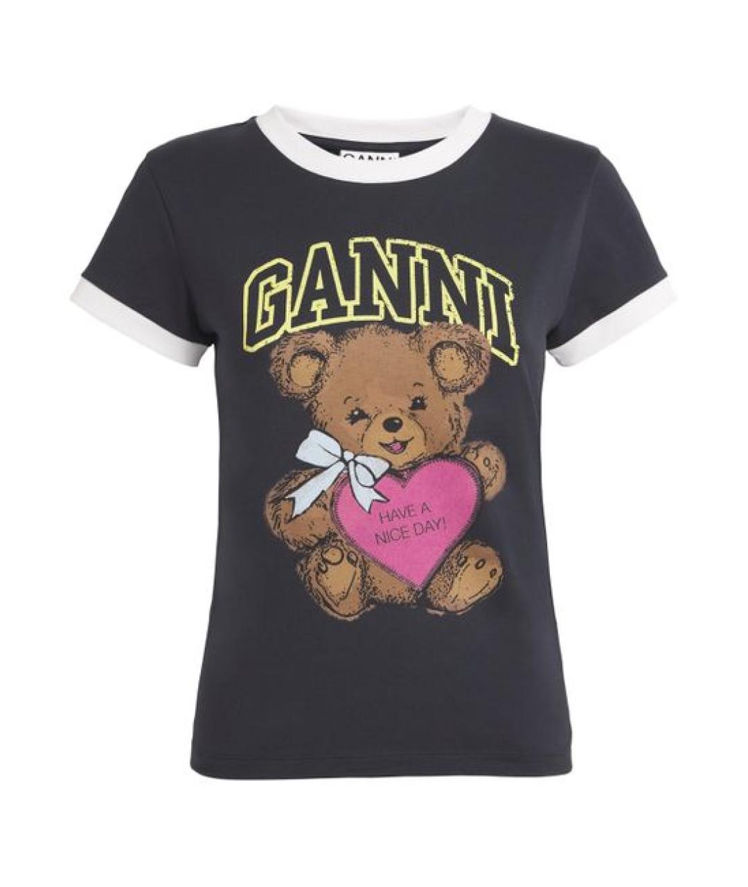 GANNI Хлопковая футболка, фото 1