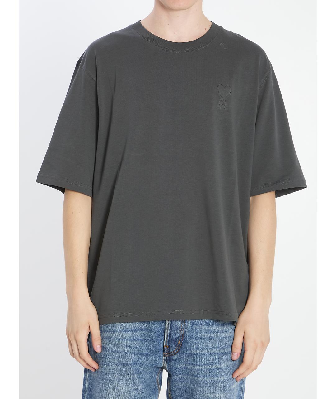 Ami Paris Серая хлопковая футболка, фото 2