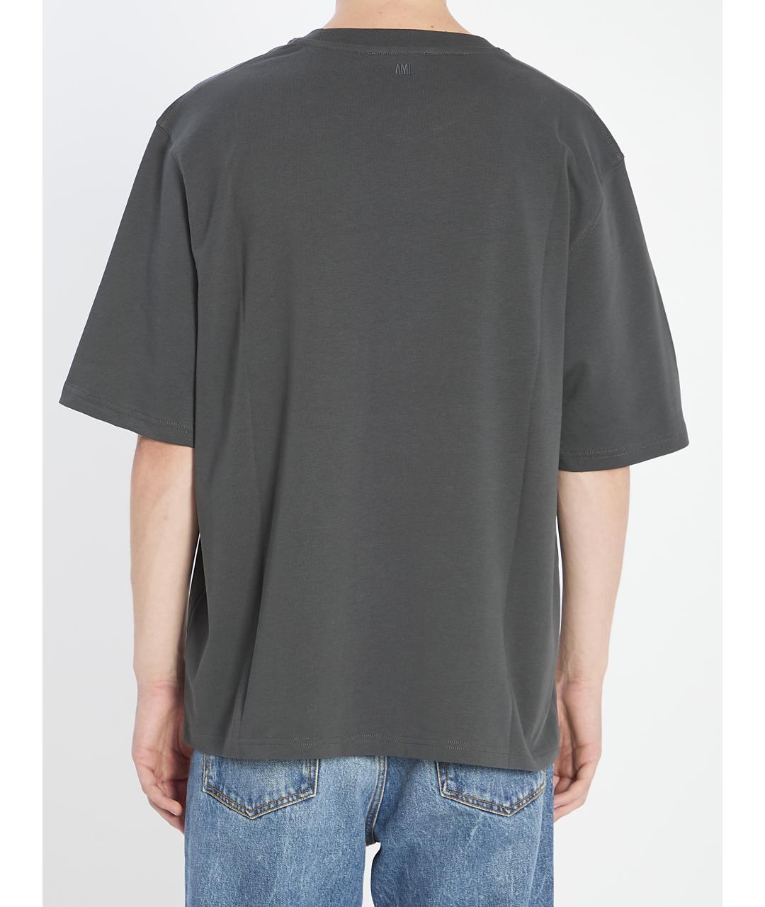 Ami Paris Серая хлопковая футболка, фото 5
