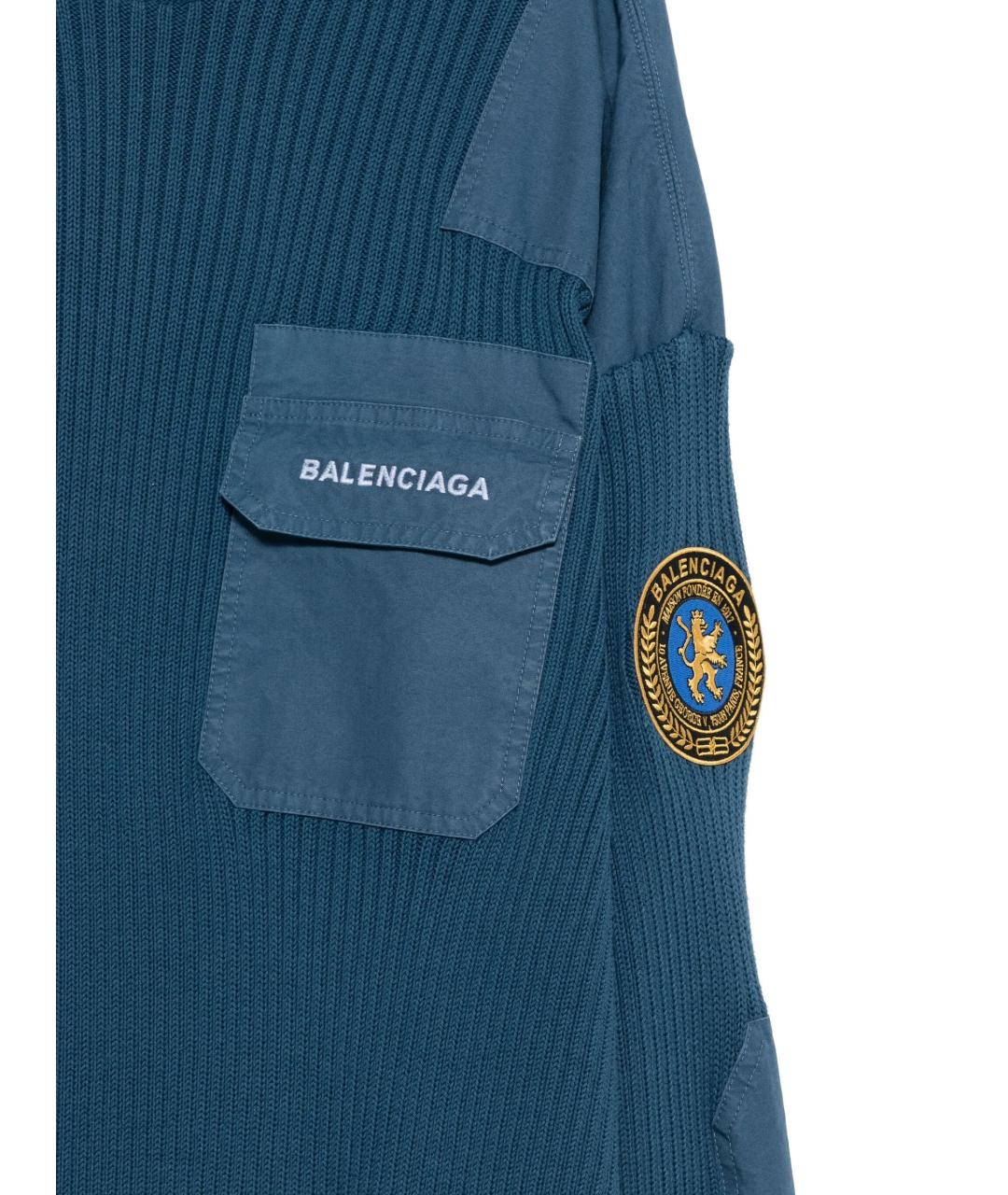 BALENCIAGA Синий хлопковый джемпер / свитер, фото 3