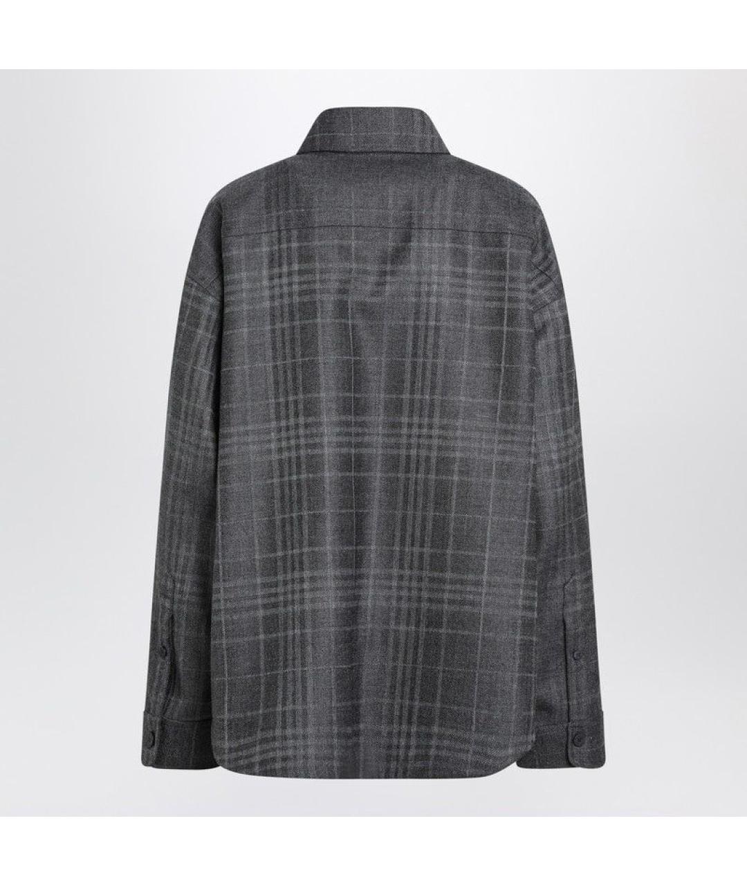 BALENCIAGA Серая шерстяная рубашка, фото 4