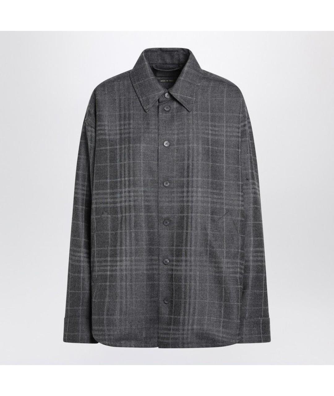 BALENCIAGA Серая шерстяная рубашка, фото 2