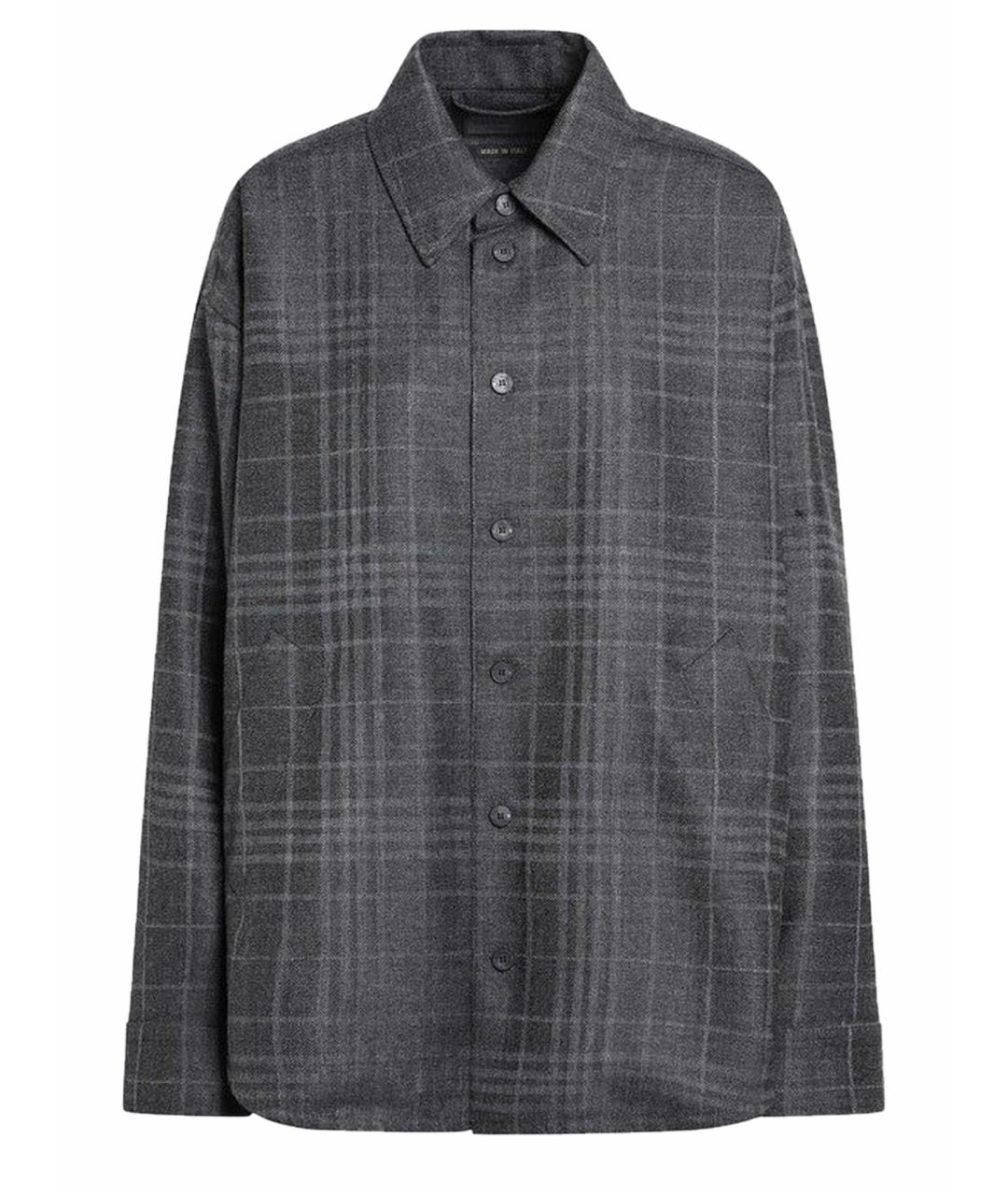 BALENCIAGA Серая шерстяная рубашка, фото 1