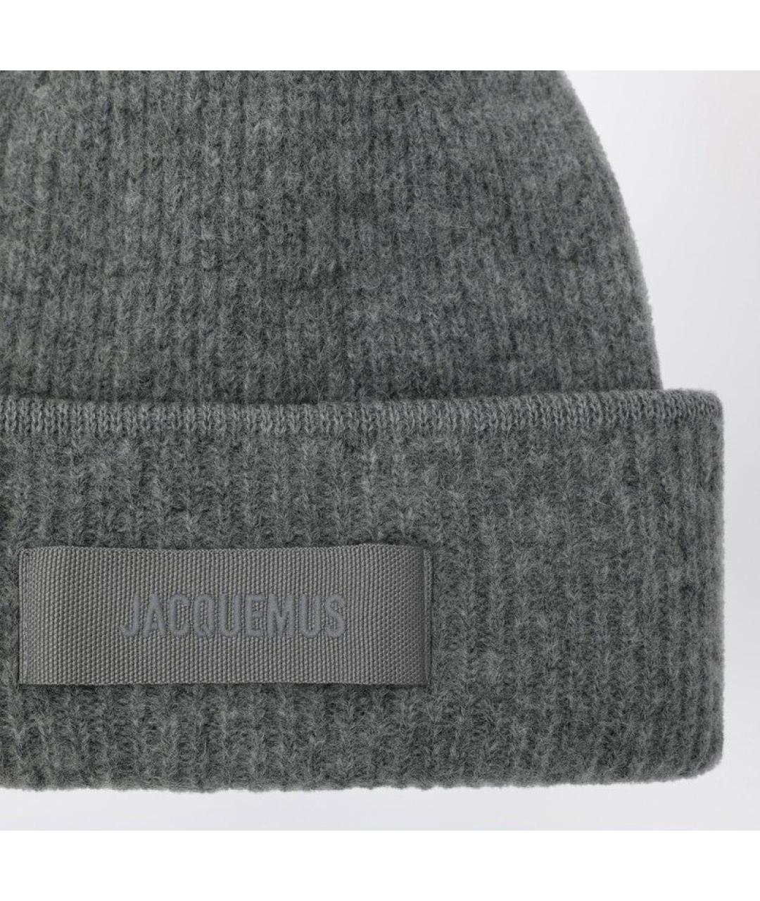 JACQUEMUS Серая шерстяная шапка, фото 2