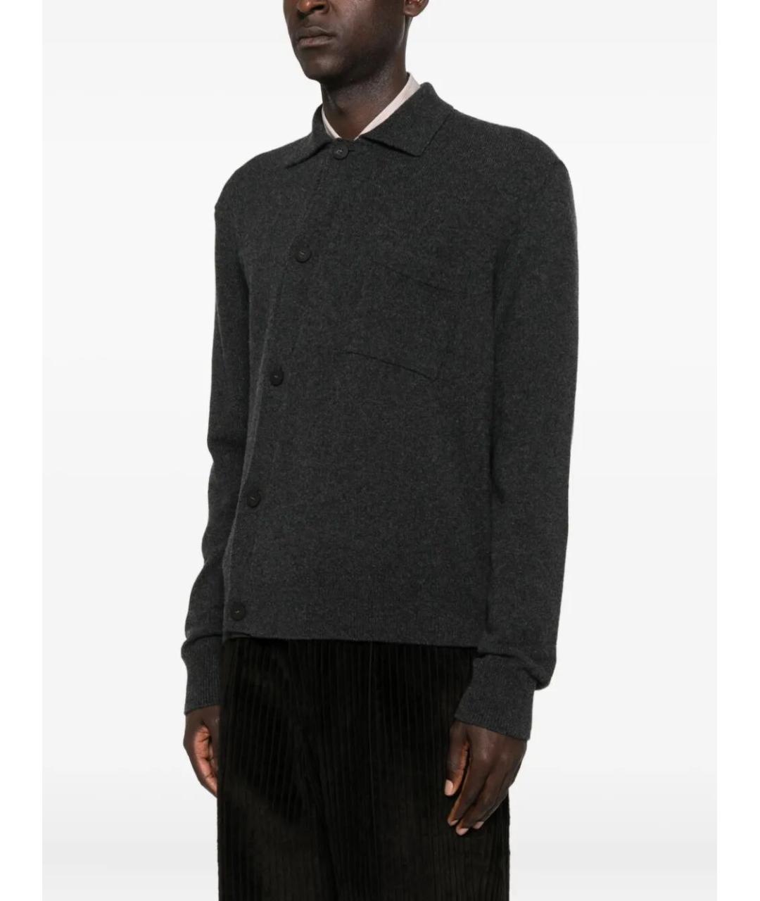JACQUEMUS Антрацитовый шерстяной кардиган, фото 4