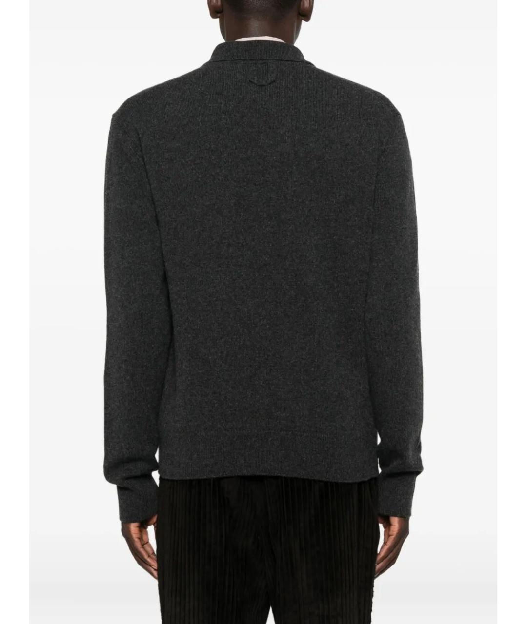 JACQUEMUS Антрацитовый шерстяной кардиган, фото 3