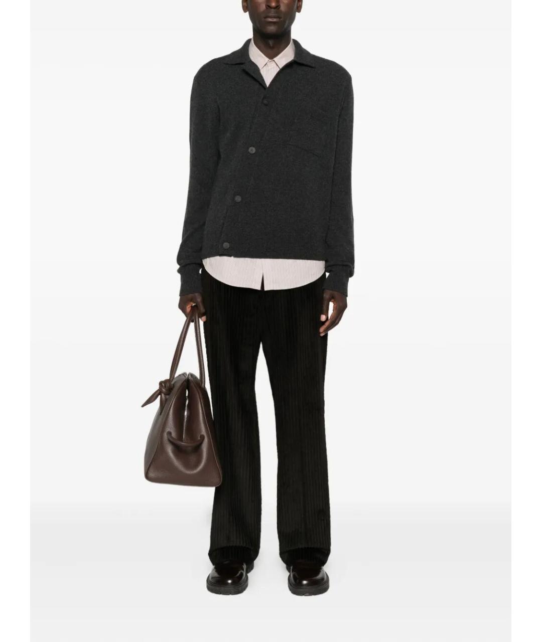 JACQUEMUS Антрацитовый шерстяной кардиган, фото 5
