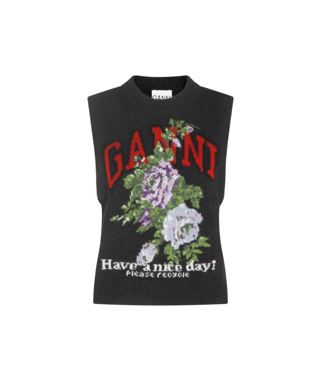 GANNI Серая шерстяная жилетка, фото 1