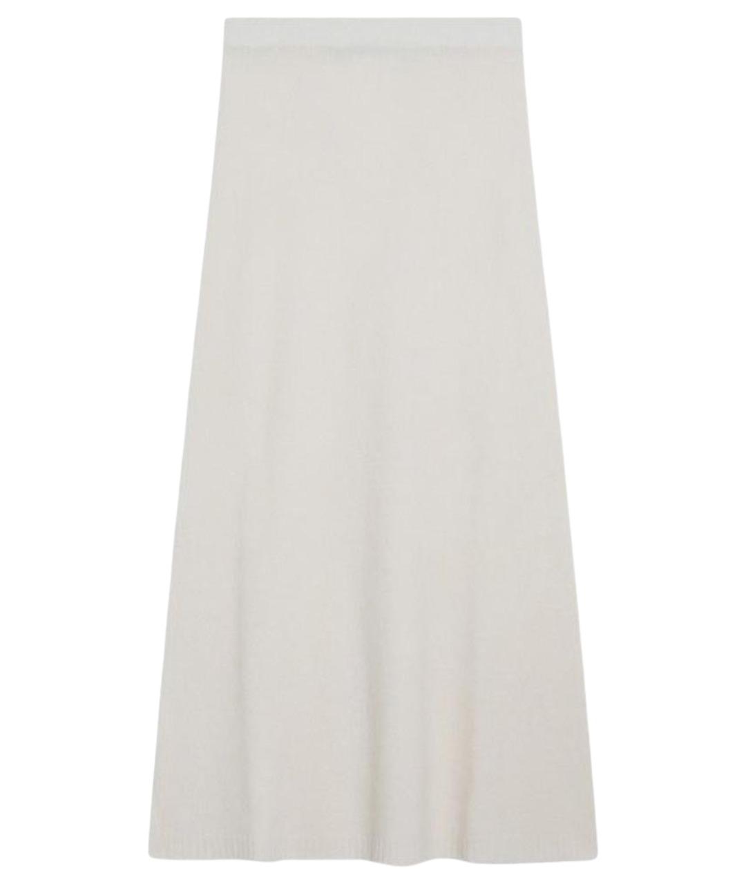 MAX MARA Белая кашемировая юбка миди, фото 1