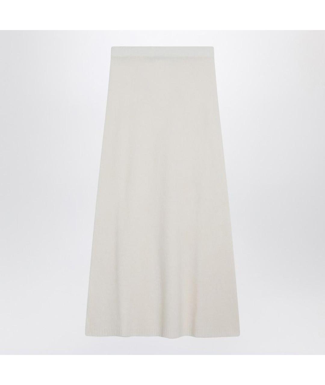 MAX MARA Белая кашемировая юбка миди, фото 3