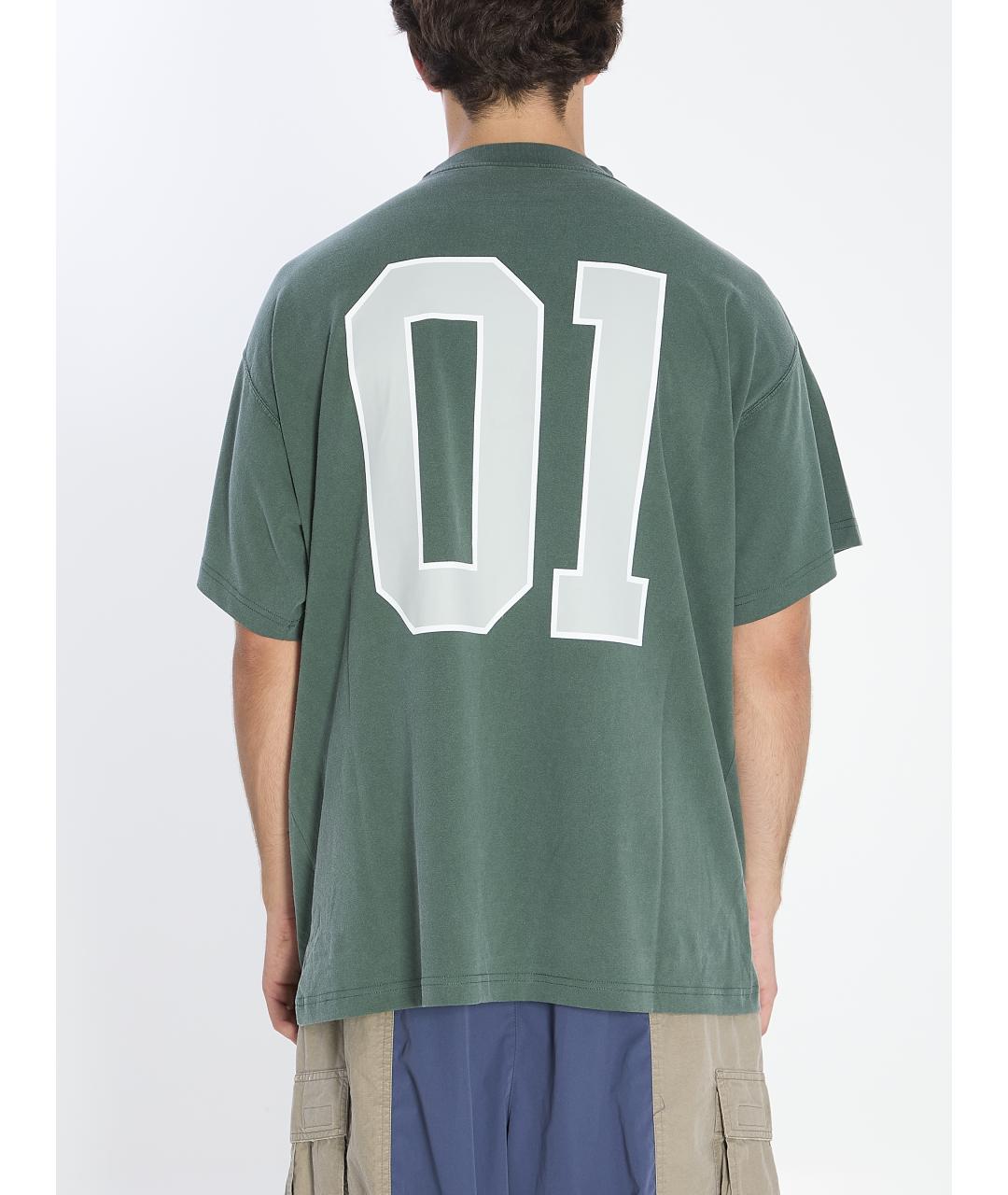 BALENCIAGA Зеленая хлопковая футболка, фото 5