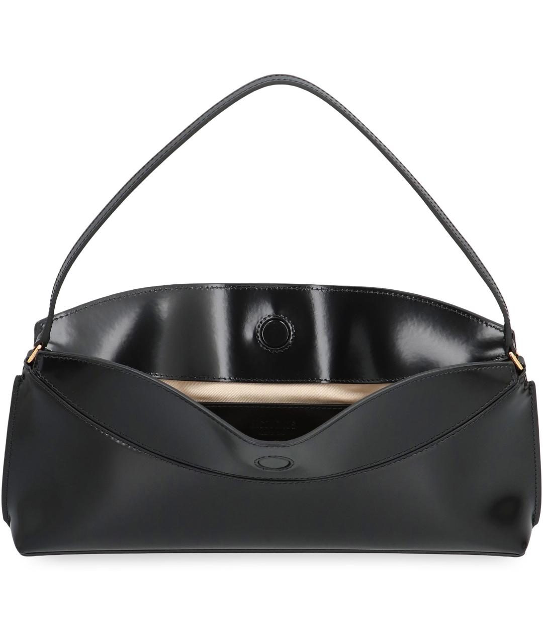 JACQUEMUS Черная кожаная сумка через плечо, фото 5