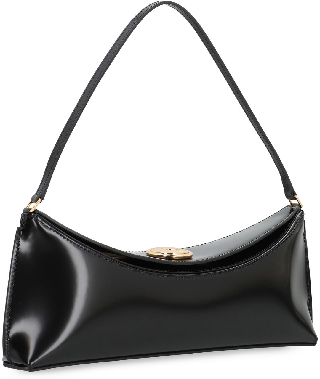 JACQUEMUS Черная кожаная сумка через плечо, фото 3