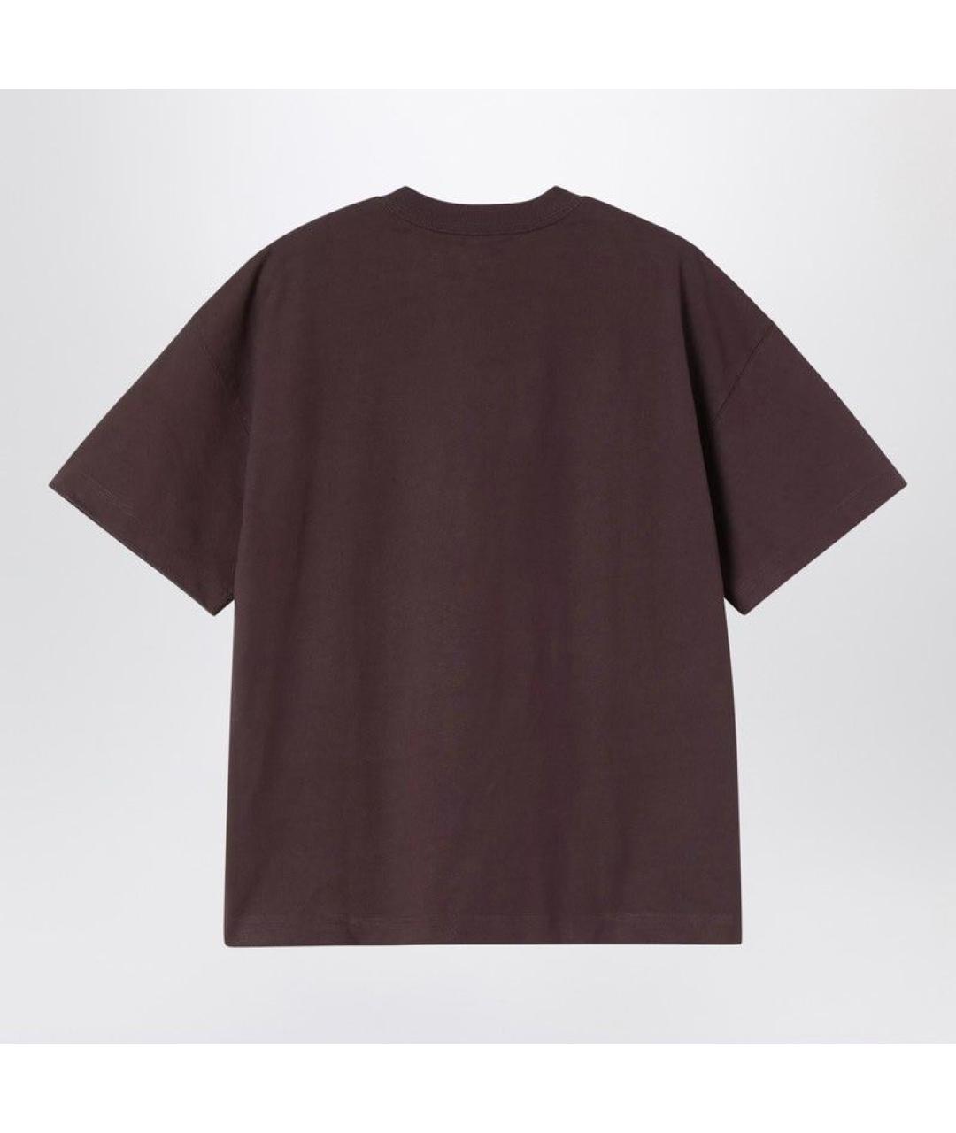 CARHARTT WIP Коричневая хлопковая футболка, фото 2