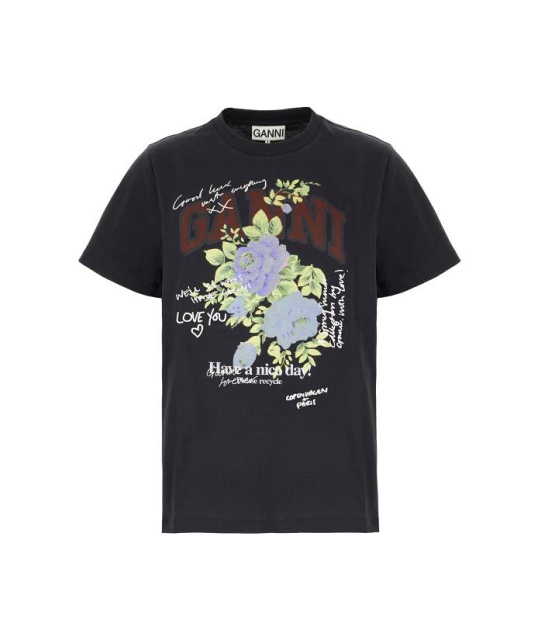 GANNI Мульти хлопковая футболка, фото 1