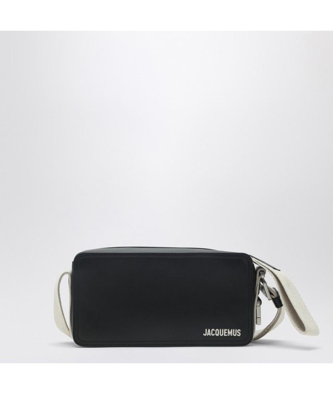 JACQUEMUS Черная кожаная сумка на плечо, фото 3