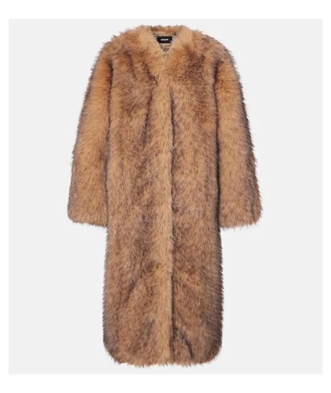 ROTATE Бежевая полиэстеровая шуба, фото 4