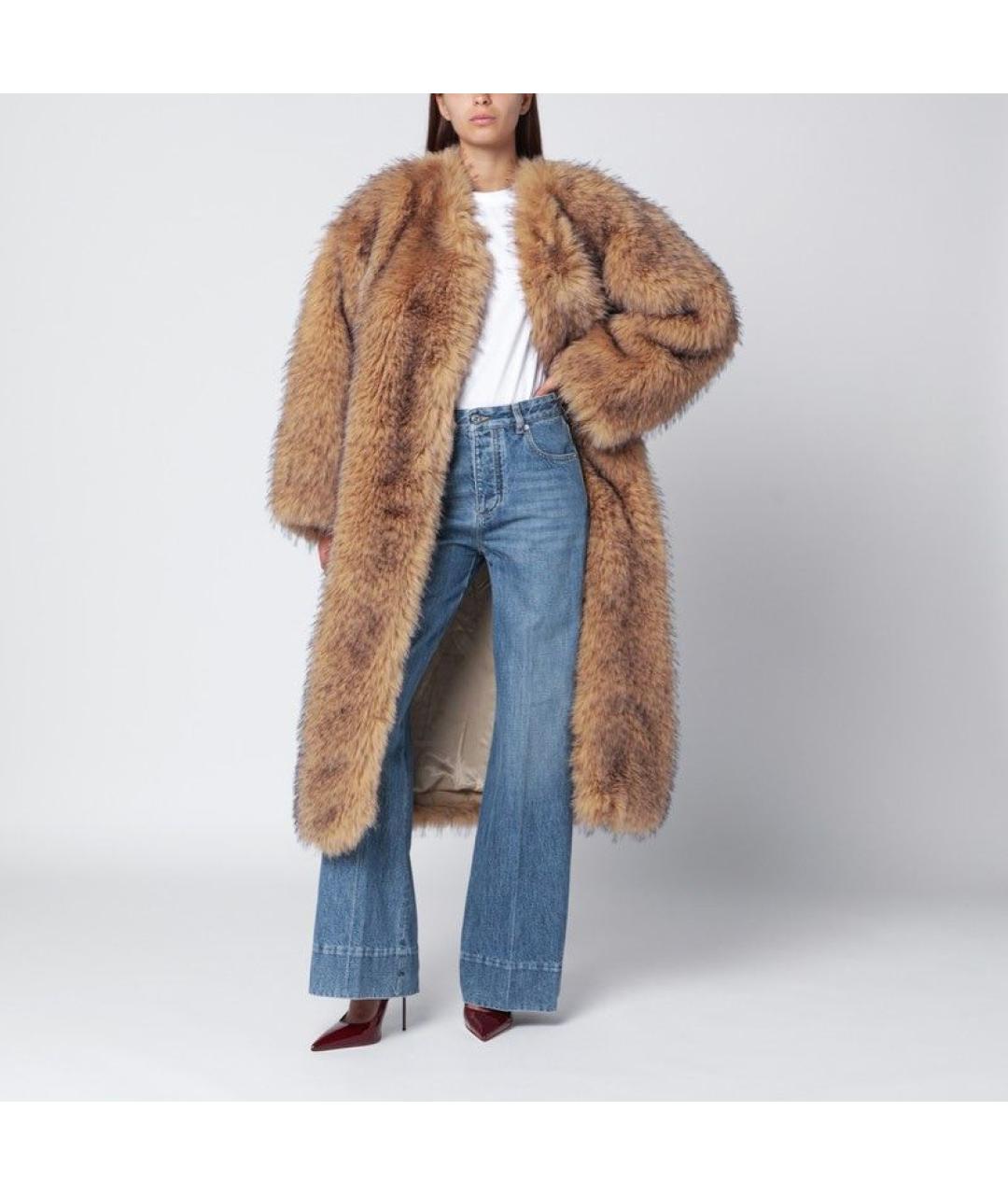 ROTATE Бежевая полиэстеровая шуба, фото 2