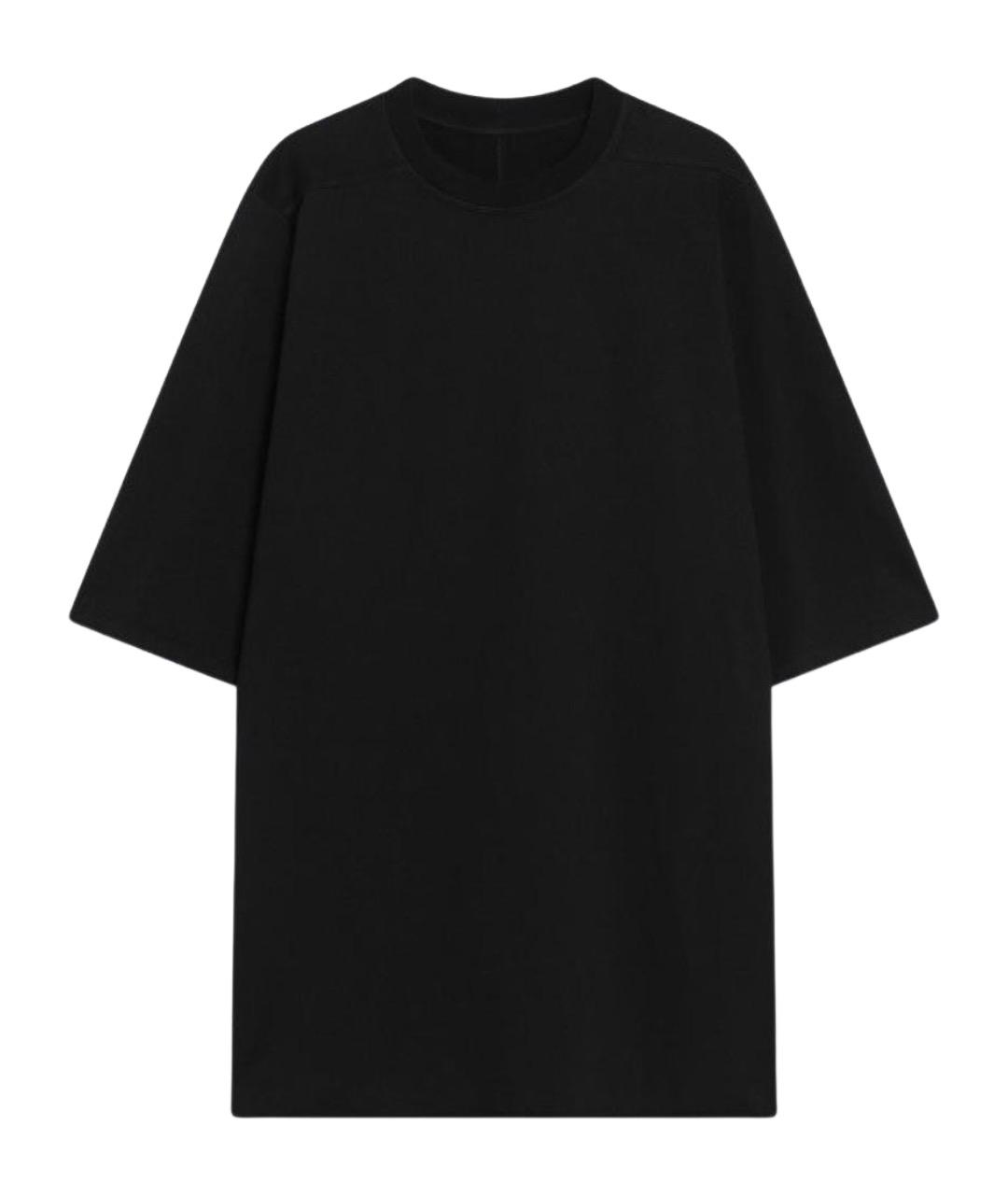 RICK OWENS Черная хлопковая футболка, фото 1