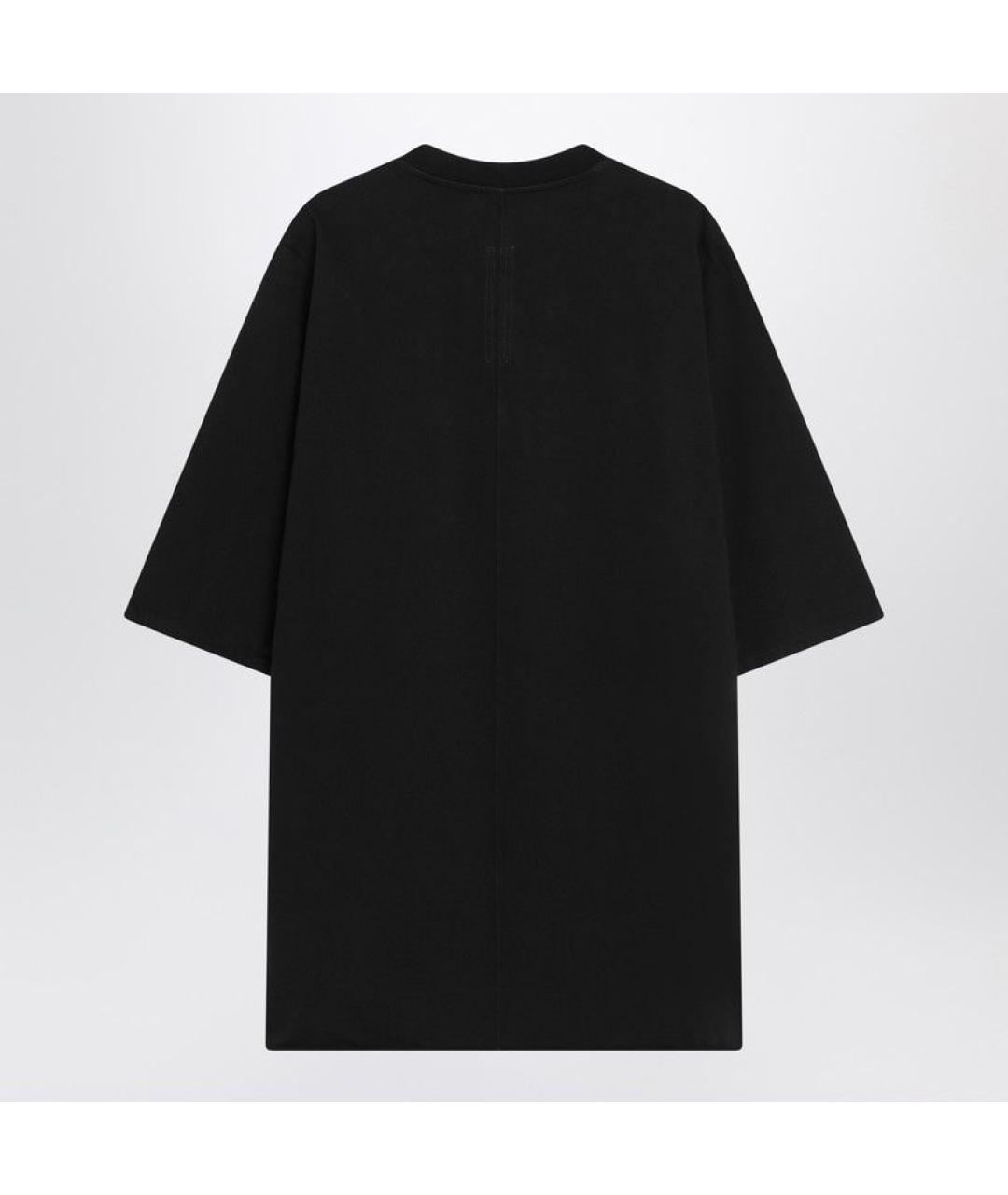 RICK OWENS Черная хлопковая футболка, фото 2