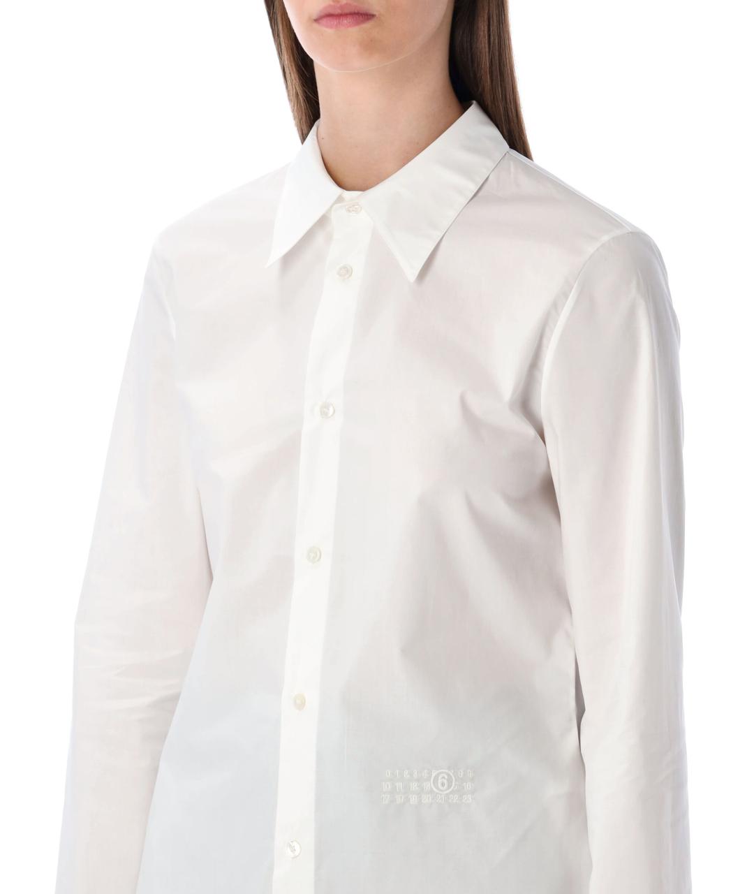 MM6 MAISON MARGIELA Белая хлопковая рубашка, фото 4
