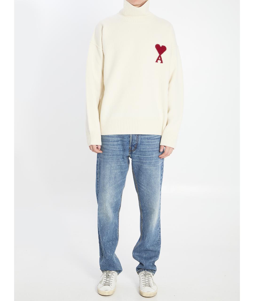 Ami Paris Белый шерстяной джемпер / свитер, фото 6