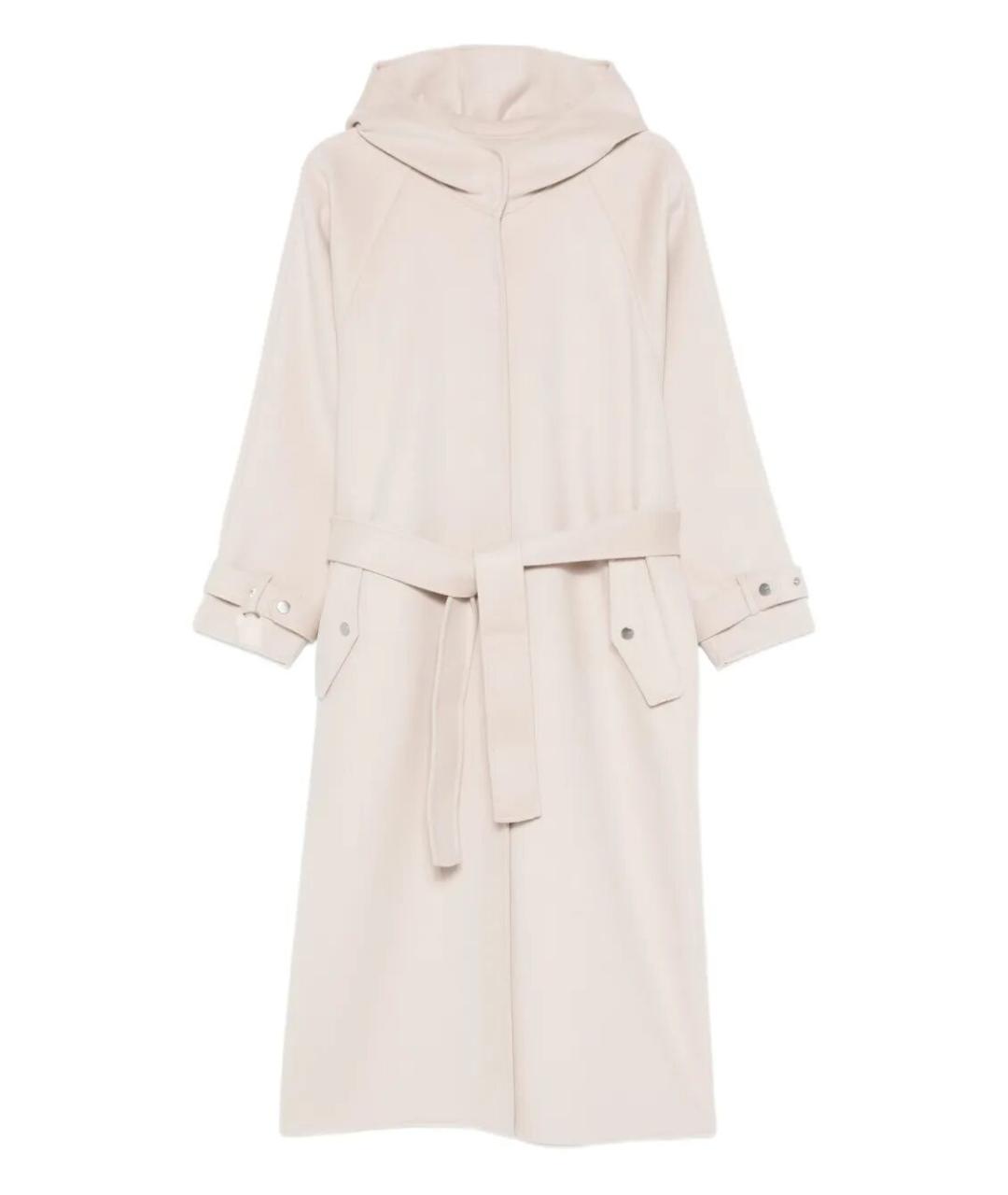 PINKO Бежевое шерстяное пальто, фото 1