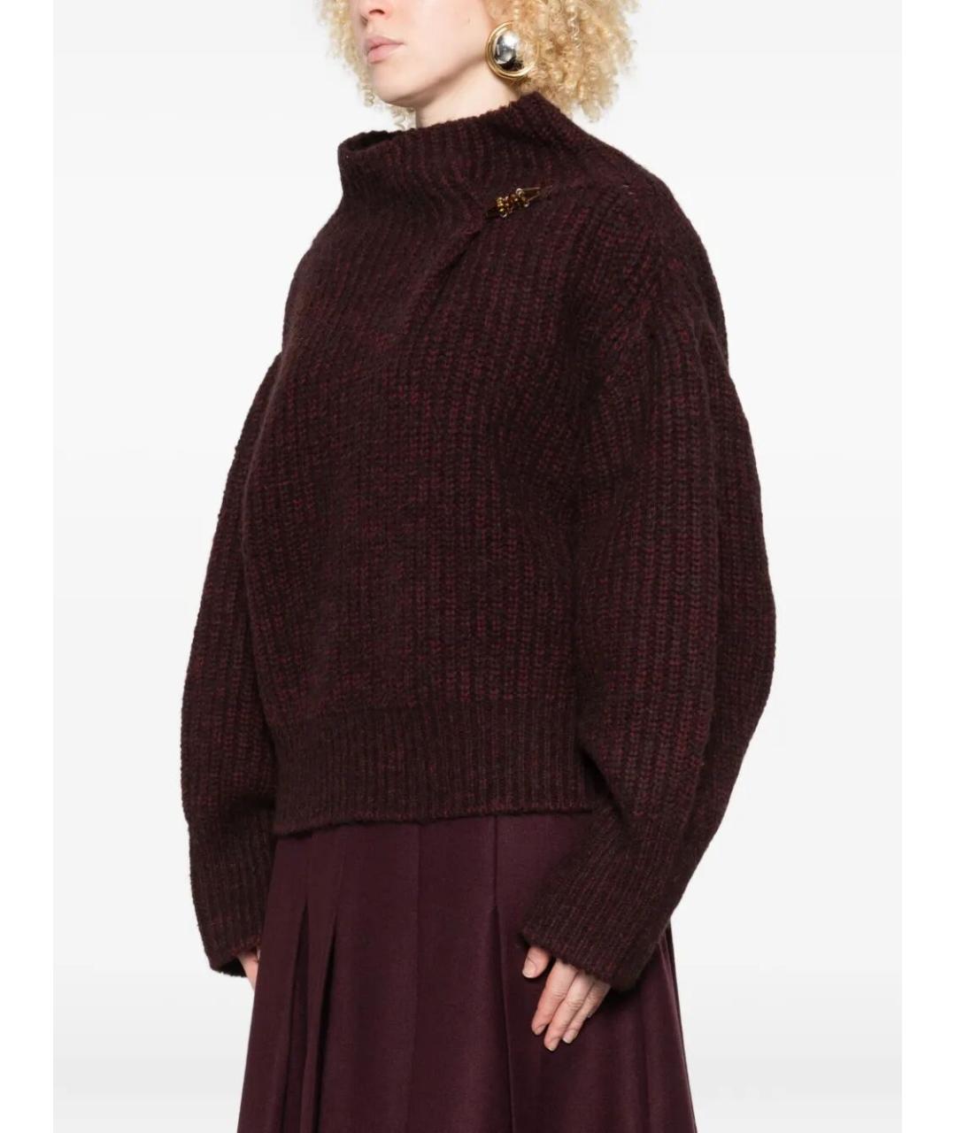 DRIES VAN NOTEN Бордовый шерстяной джемпер / свитер, фото 4