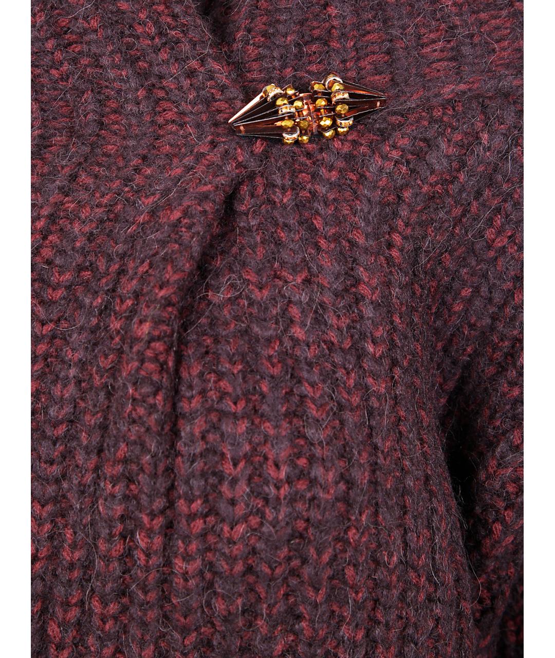 DRIES VAN NOTEN Бордовый шерстяной джемпер / свитер, фото 3