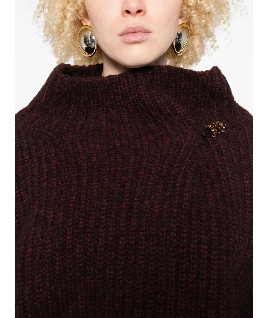 DRIES VAN NOTEN Бордовый шерстяной джемпер / свитер, фото 5