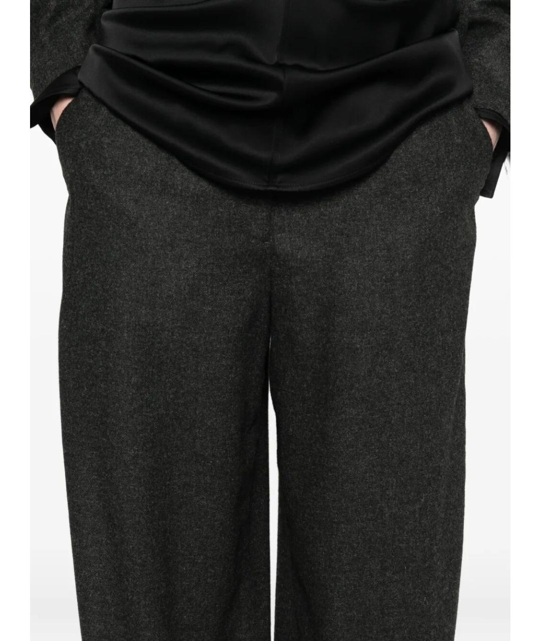 TOTEME Антрацитовые шерстяные брюки широкие, фото 5