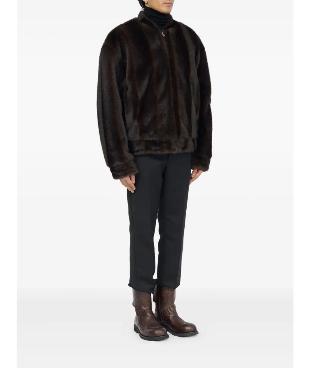 MM6 MAISON MARGIELA Коричневая полиэстеровая куртка, фото 3