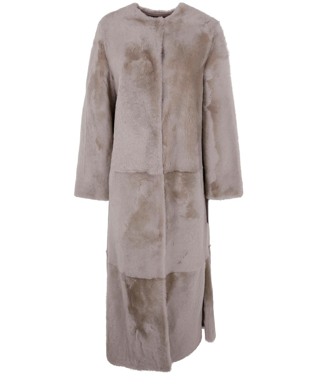 YVES SALOMON Серая меховая дубленка, фото 1