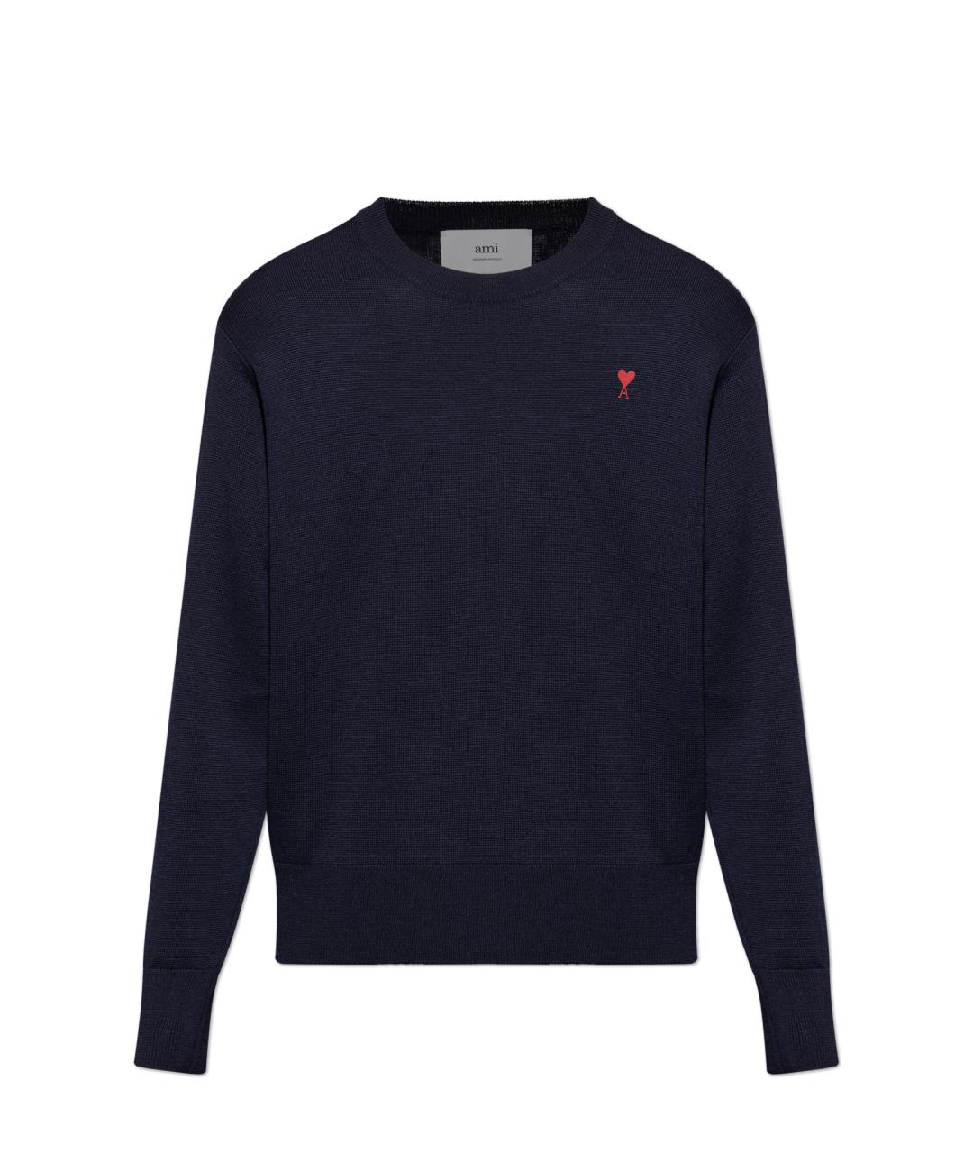 Ami Paris Синий шерстяной джемпер / свитер, фото 1