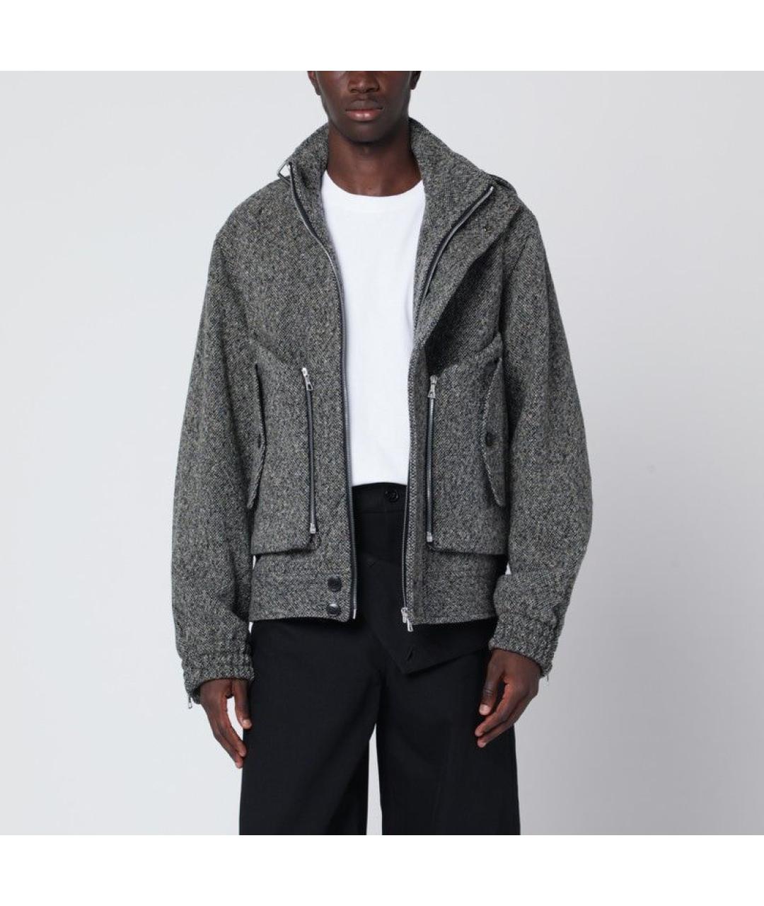 DRIES VAN NOTEN Серая шерстяная куртка, фото 2