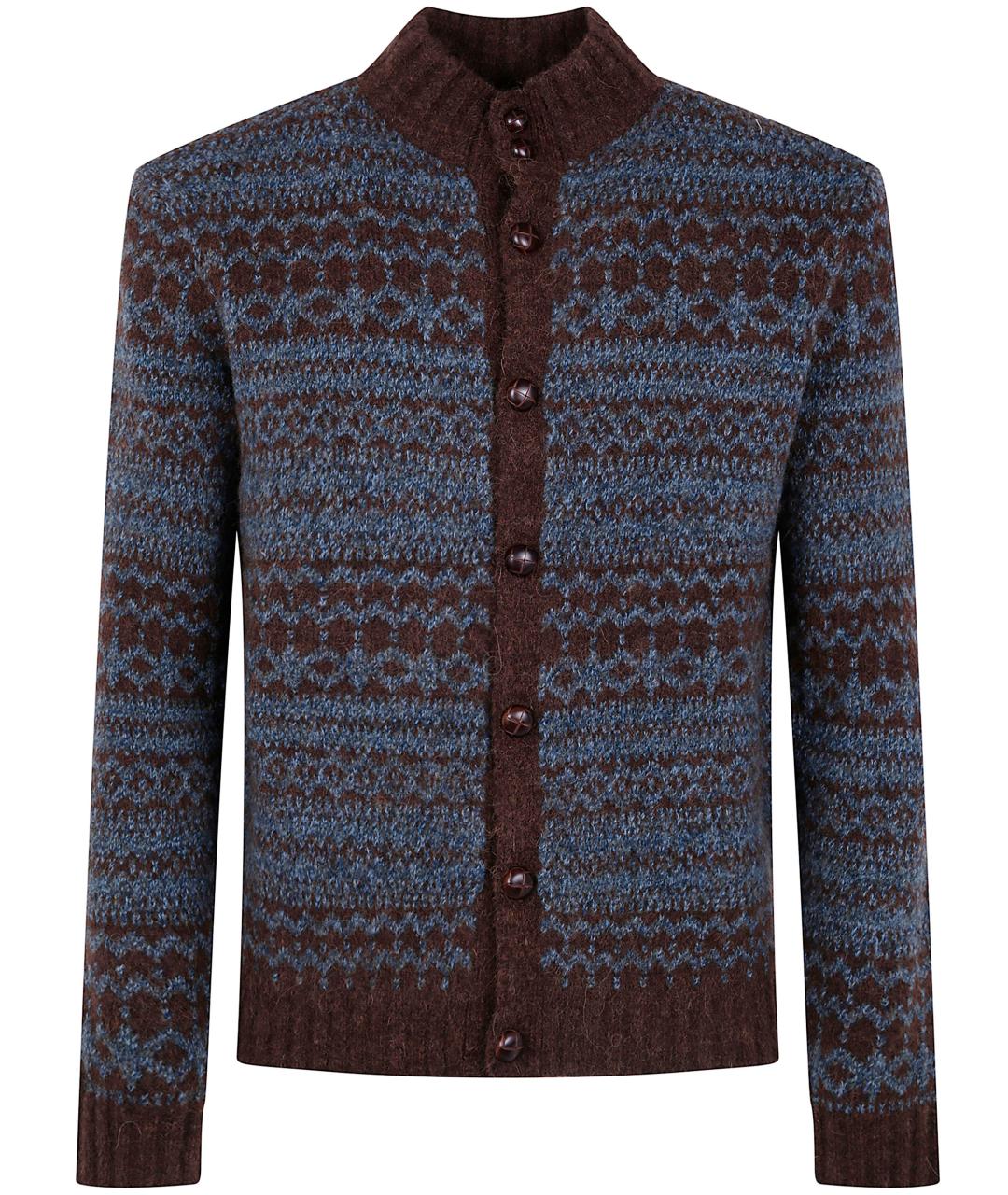 BALLANTYNE Коричневый шерстяной кардиган, фото 1