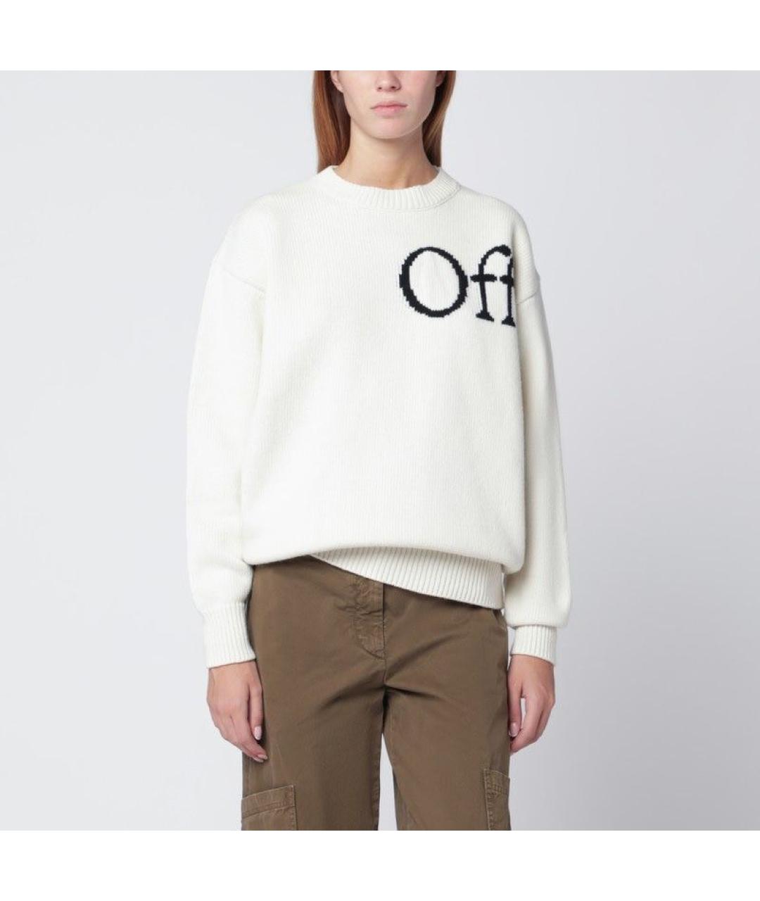 OFF-WHITE Белый шерстяной джемпер / свитер, фото 3