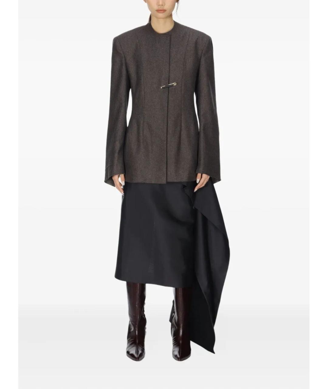 Carven Черная шерстяная юбка миди, фото 2