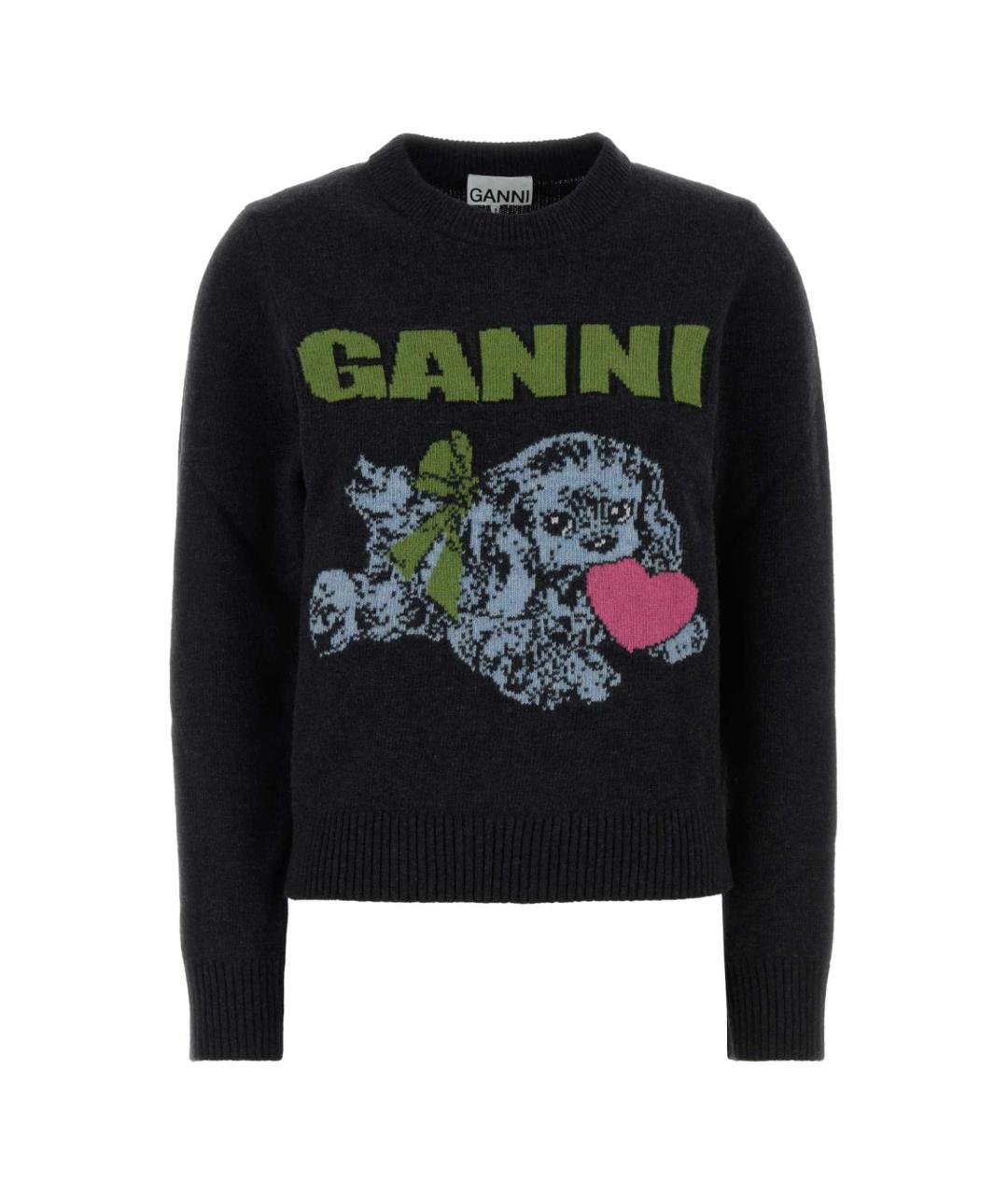 GANNI Черный шерстяной джемпер / свитер, фото 1